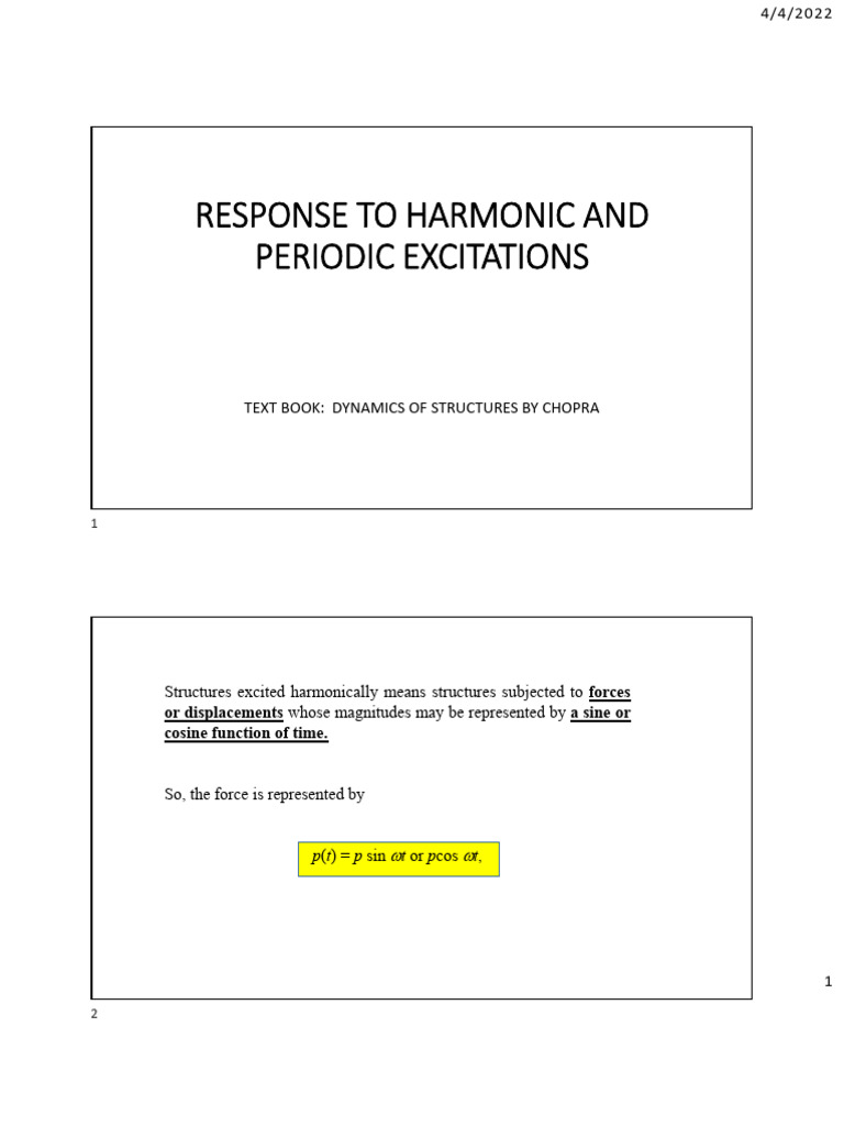 Harmonic Excitation in Damped Systems | PDF | Damping | Oscillation