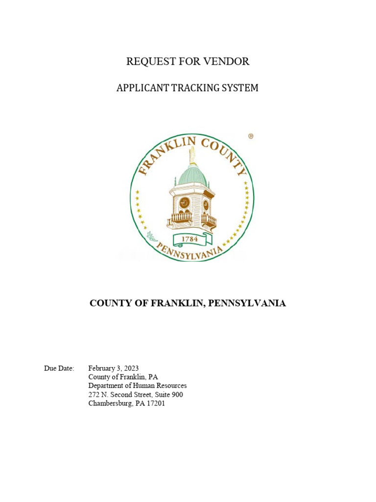Franklin County ATS Vendor Proposal | PDF | Request For Proposal ...