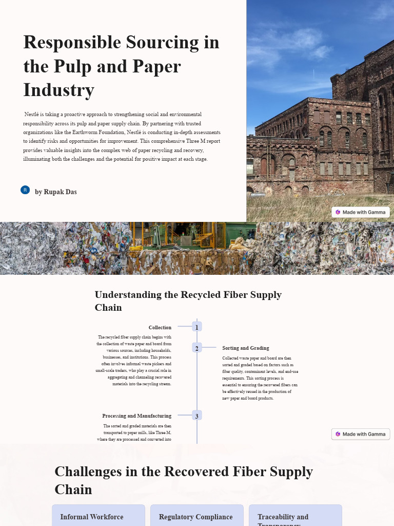 Responsible Sourcing in The Pulp and Paper Industry: by Rupak Das | PDF ...
