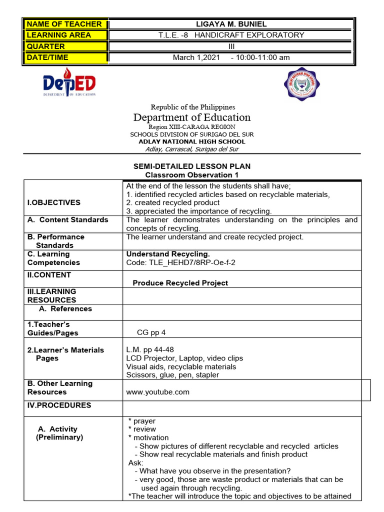 Cot Recycling Pdf Recycling Learning