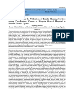 Factors Influencing The Utilisation of Family Planning Services Among Post-Partum Women at Kitagata General Hospital in Sheema District Uganda