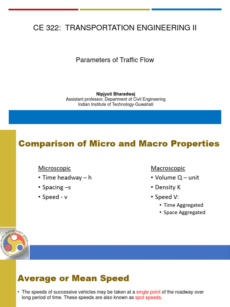 Traffic Flow Parameters in Engineering | PDF | Traffic | Intersection ...