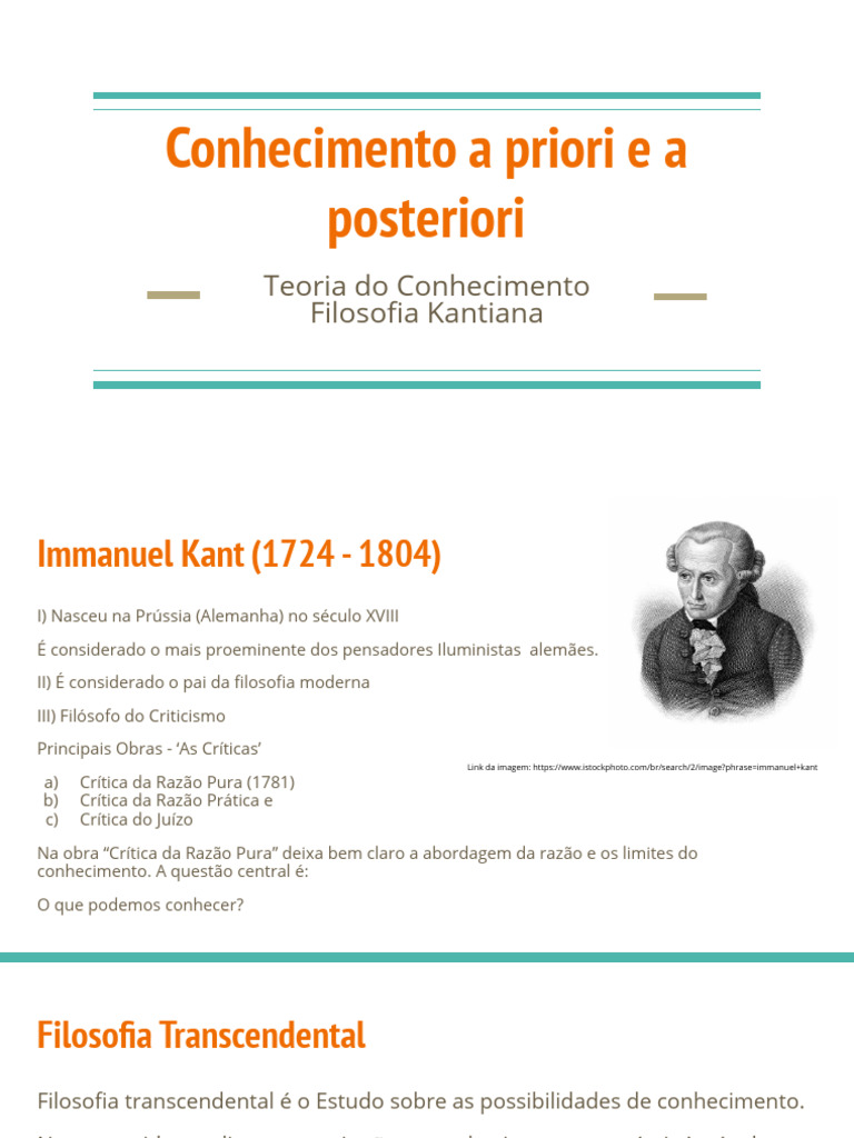 Conhecimento A Priori e A Posteriori | PDF | Immanuel Kant | Crítica da ...