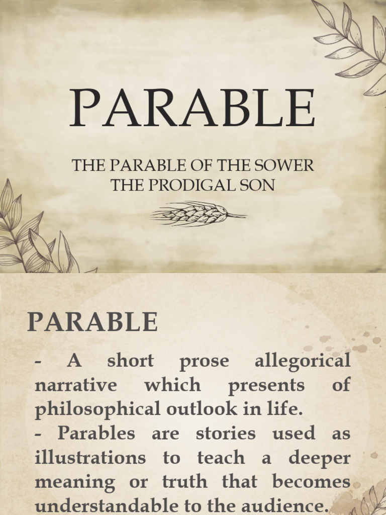 Group 2 Parable Pdf Jesus Parables Of Jesus