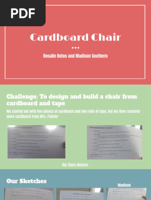 cardboard chair - rosalie and madison