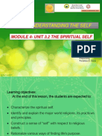 Module 4 Part 2 THE SPIRITUAL SELF  