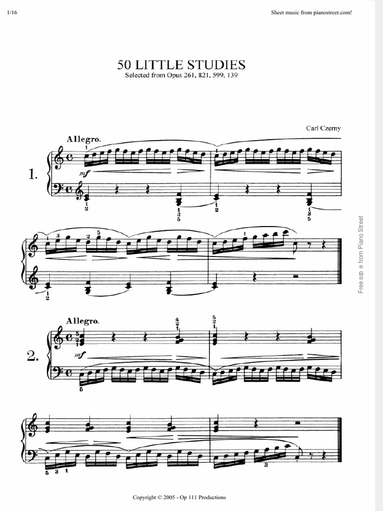 50 Estudios de Czerny | PDF