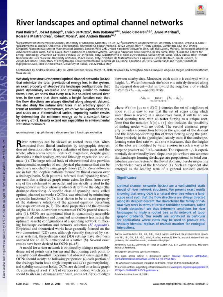 Understanding Optimal Channel Networks | PDF | Graph Theory ...