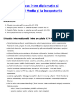 Spațiul Românesc Intre Diplomație Și Conflict