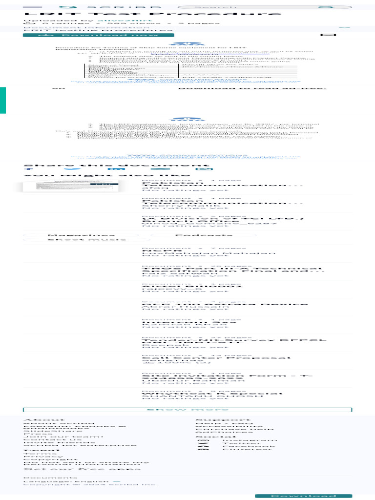 LRIT Test Procedure PDF | PDF | Scribd | Telecommunications