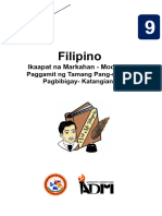 Filipino9 - Q4 - Mod10 Paggamit NG Tamang Pang Uri Sa Pagbibigay Katangian - v4