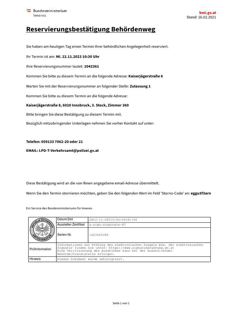 Terminbestaetigung | PDF