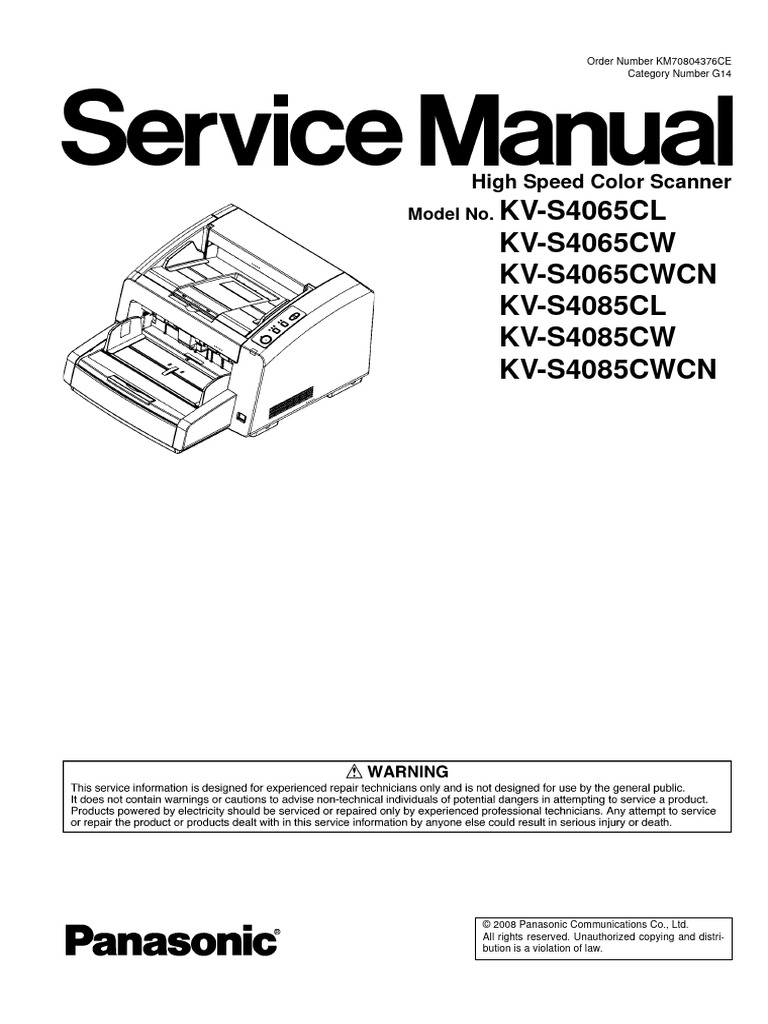 Panasonic High-Speed Scanner Manual | PDF | Image Scanner | Microsoft ...