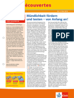 Spécial Découvertes: Mündlichkeit Fördern Und Testen - Von Anfang An!