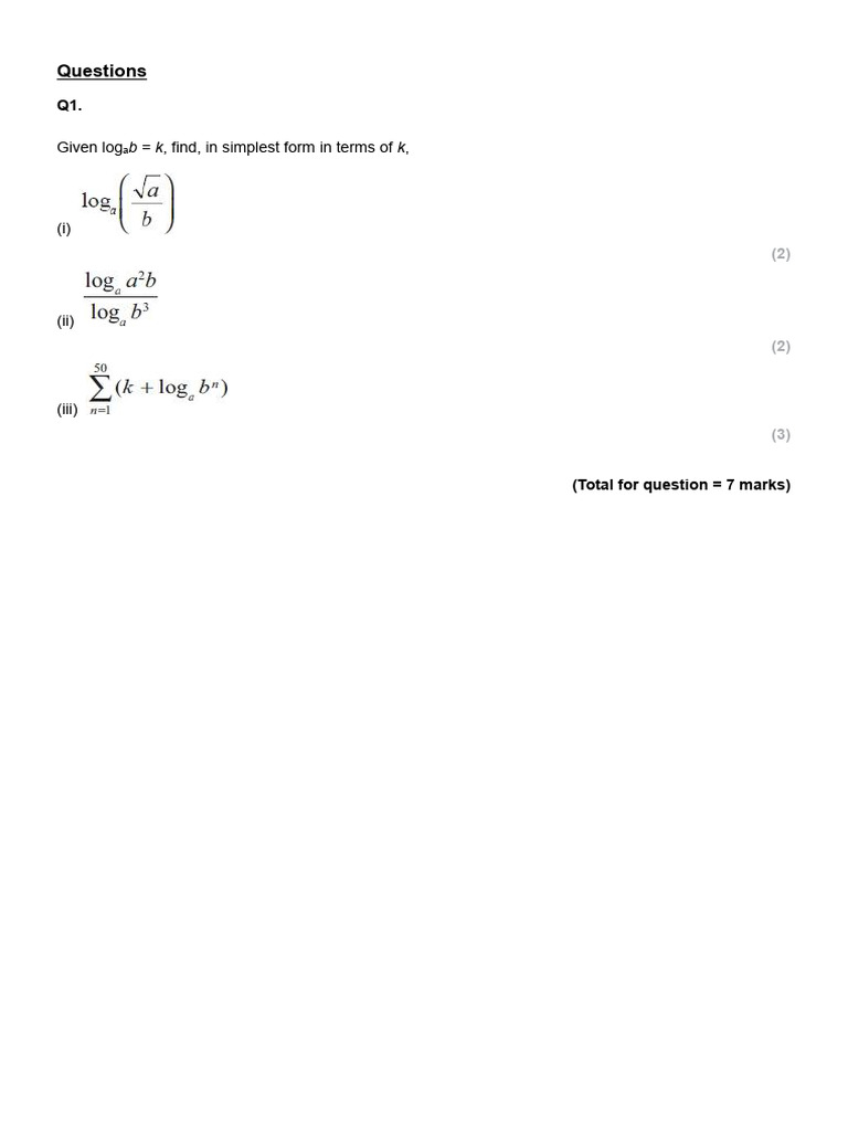 Logarithmic and Exponential Problems | PDF | Mathematics | Mathematical ...