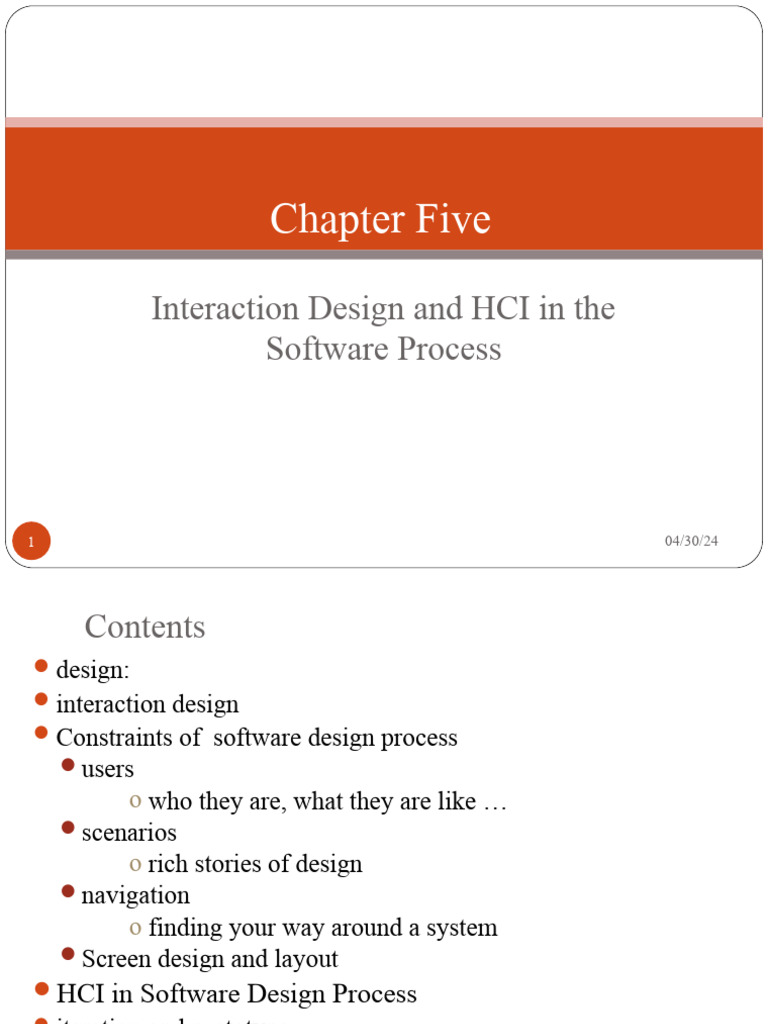 Chapter 5 Interaction Design and HCI in The Software ProcessNote | PDF ...