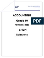 Accounting Grade 10 Revision Memo Term 1 - 2023