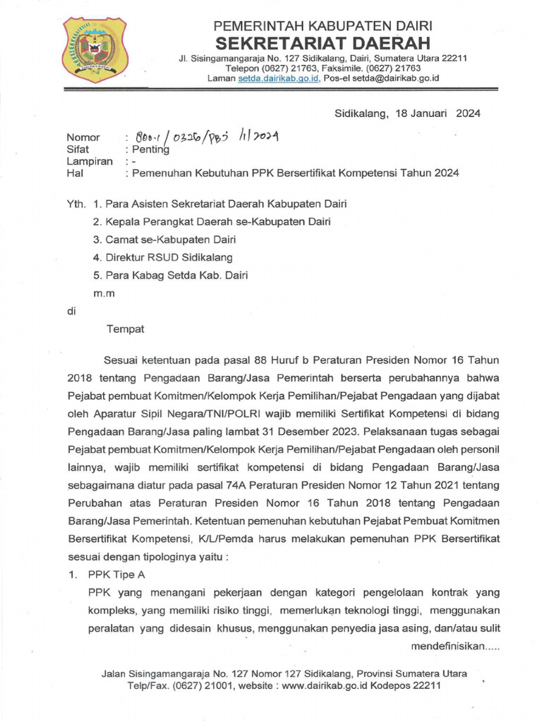 Pemenuhan Kebutuhan PPK | PDF