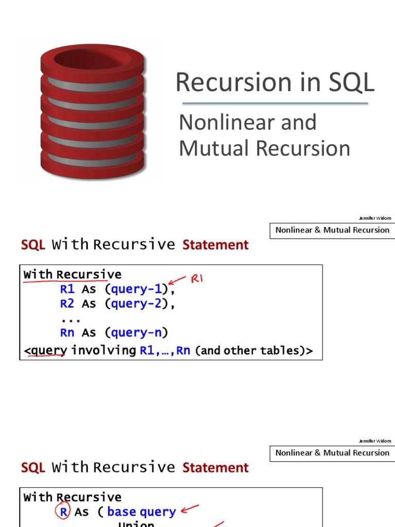 SQL Nonlinear and Mutual Recursion | PDF