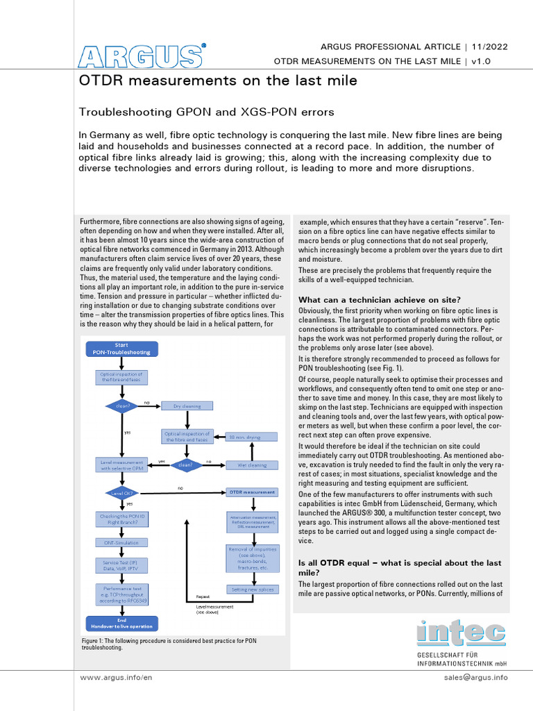 023 - OTDR Measurements On The Last Mile - U - V - 11 - 2022 | PDF ...