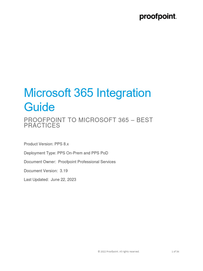 M365 Integration Guide Proofpoint V3.19 | PDF | Email Spam