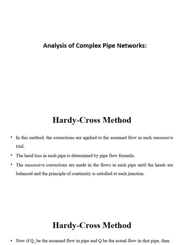 Hardy-Cross Method for Pipe Network Analysis | PDF | Chemical ...