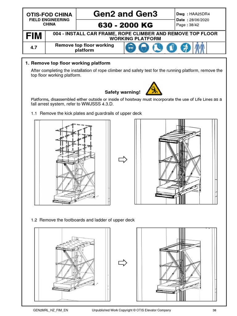 Top Working Platform Dismantling Manual | PDF | Elevator | Civil ...