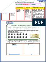 Sesion de Aprendizaje Matematica Jueves 07 de Octubre