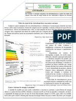 Atividade 6 8o Ano CN Calculo de Consumo de Energia Eletrica