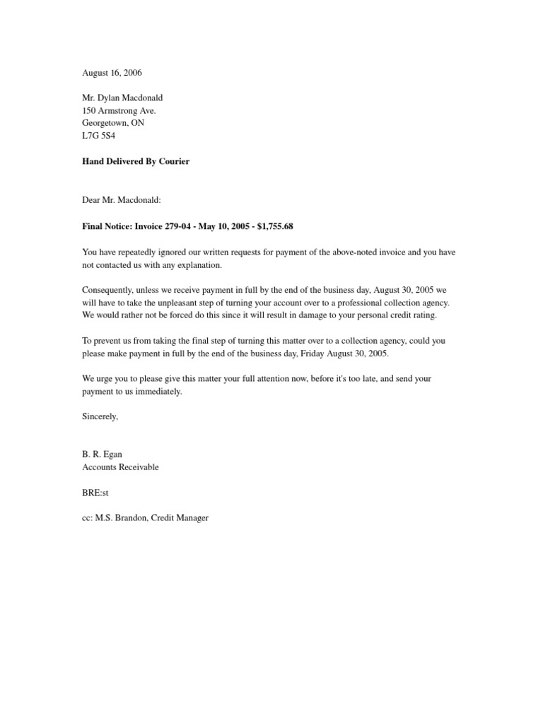 Final Notice: Unpaid Invoice Reminder | PDF