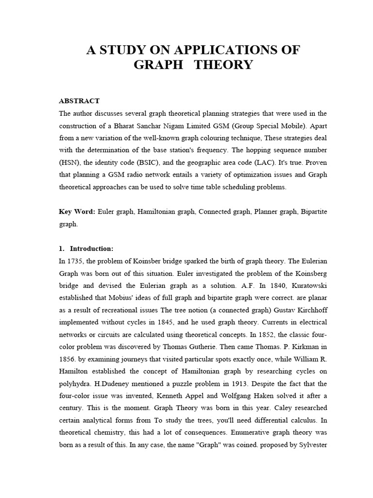 Applications of Graph Theory in GSM Networks | PDF | Vertex (Graph ...