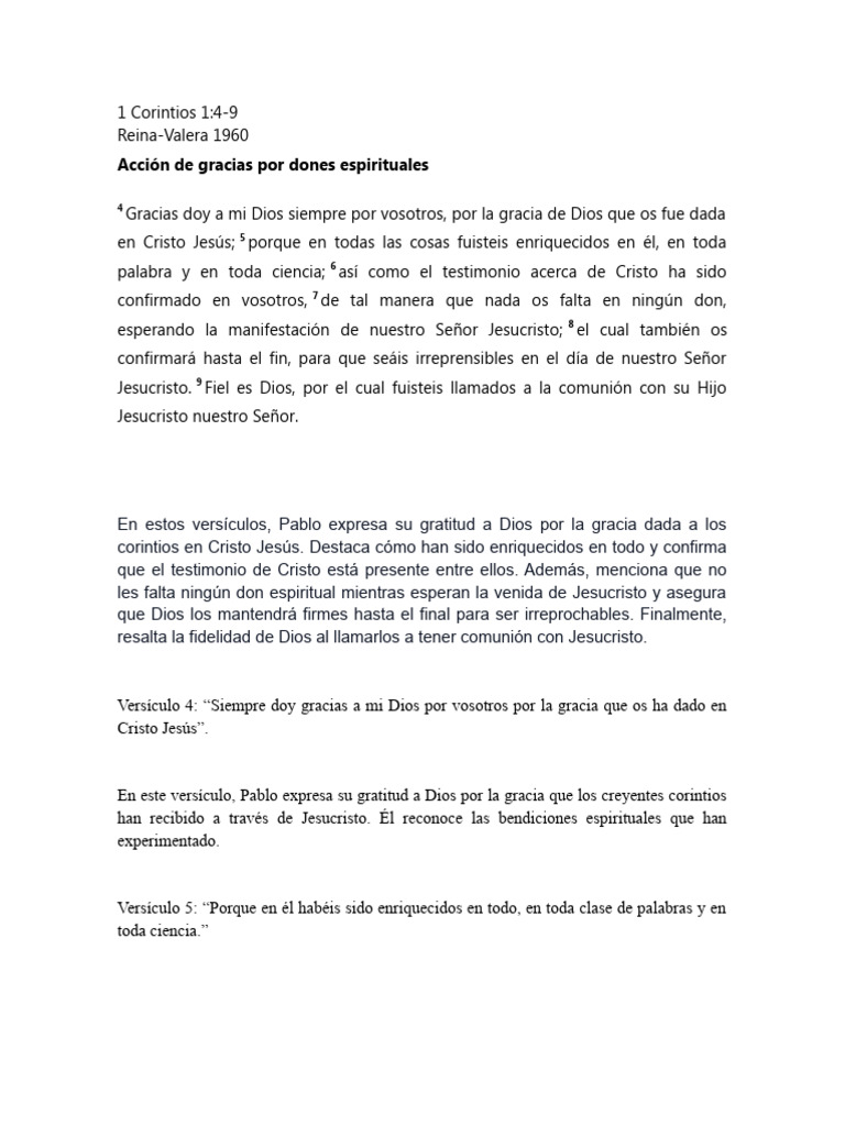 1 Corintios 1 Pdf Eucaristía Jesús