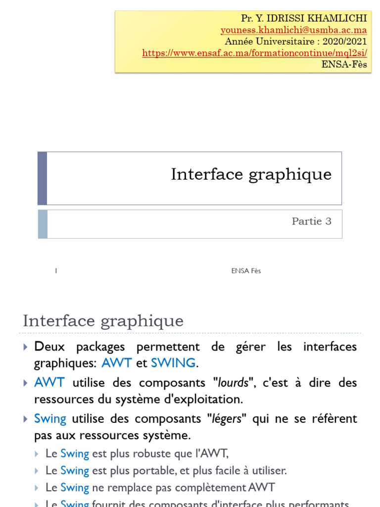 2.1-S3 - Java - Swing - v1 | PDF | Interface graphique | Java (Langage ...