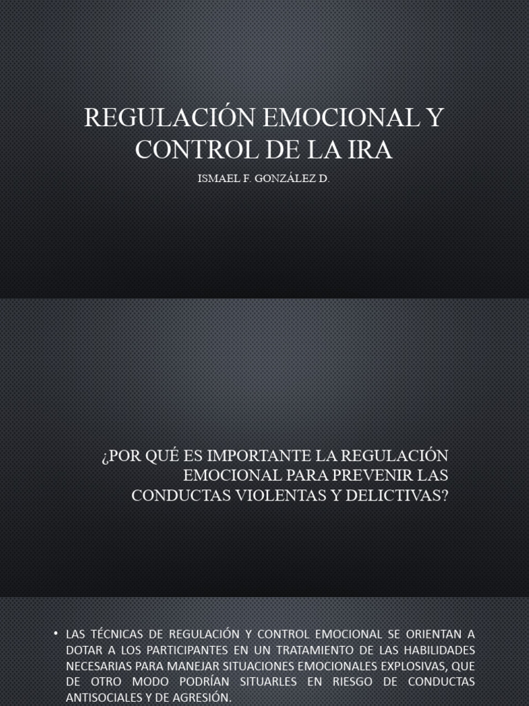 Regulación EMOCIONAL Y CONTROL DE LA IRA - ISMAEL F. GONZÁLEZ D. | PDF ...