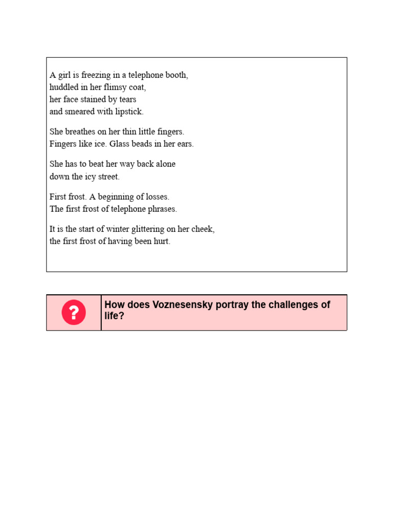 Analyzing Voznesensky's 