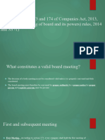 Board Meetings (173 and 174 of Companies Act, 2013, Companies (Meeting of Board and Its Powers) Rules, 2014 and SS - 1)