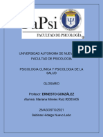 Psic Clinica y Salud PROF. ERNESTO Glosario