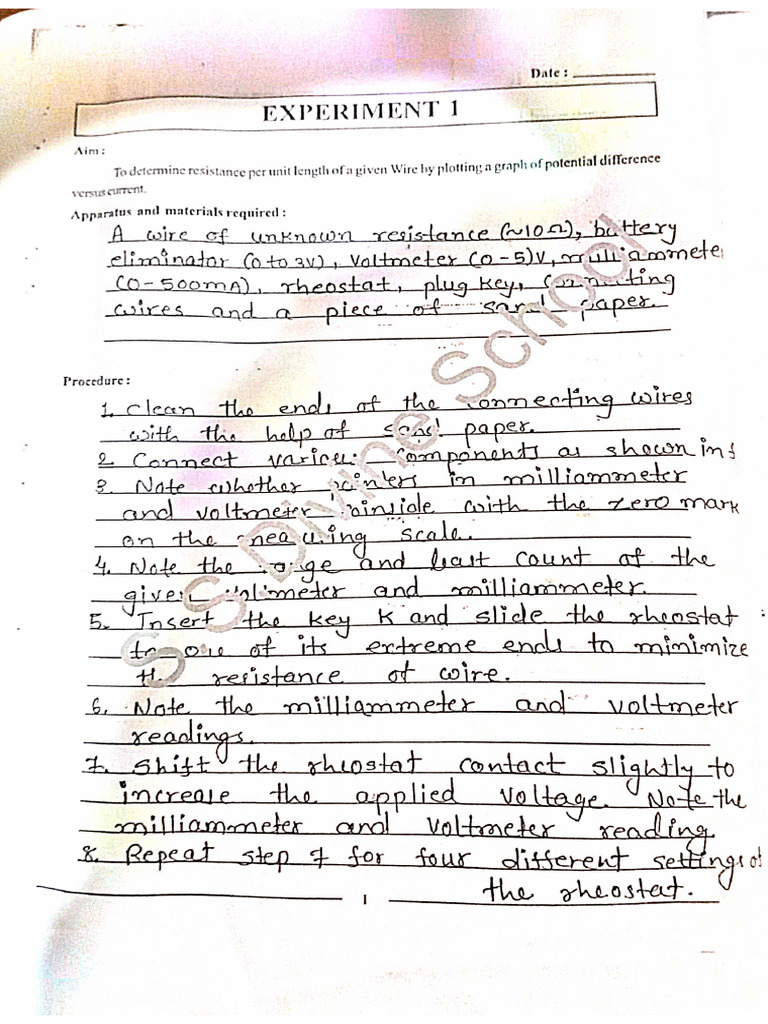 12th Standard Physics Journal | PDF