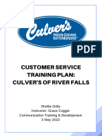 Culvers Customer Service Training Plan