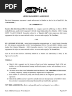 Artist Management Agreement - Shark & Ink X Tyd 03.06.2021