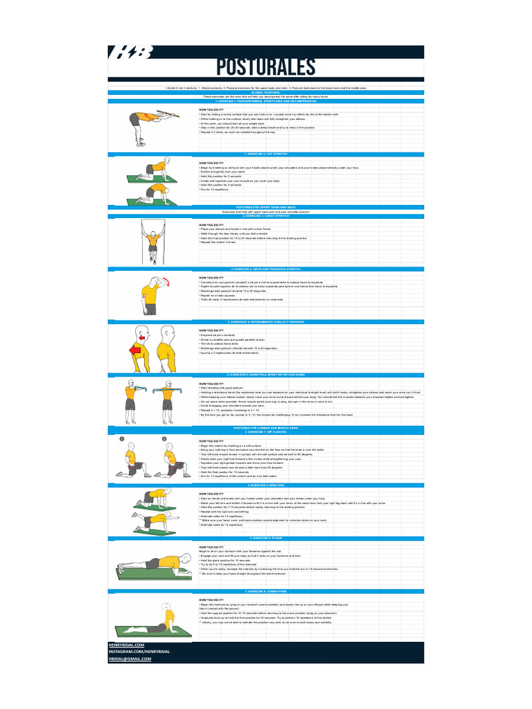 Effective Postural Exercises Guide | PDF | Elbow | Neck