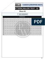 Major Test 02 - Answer Key