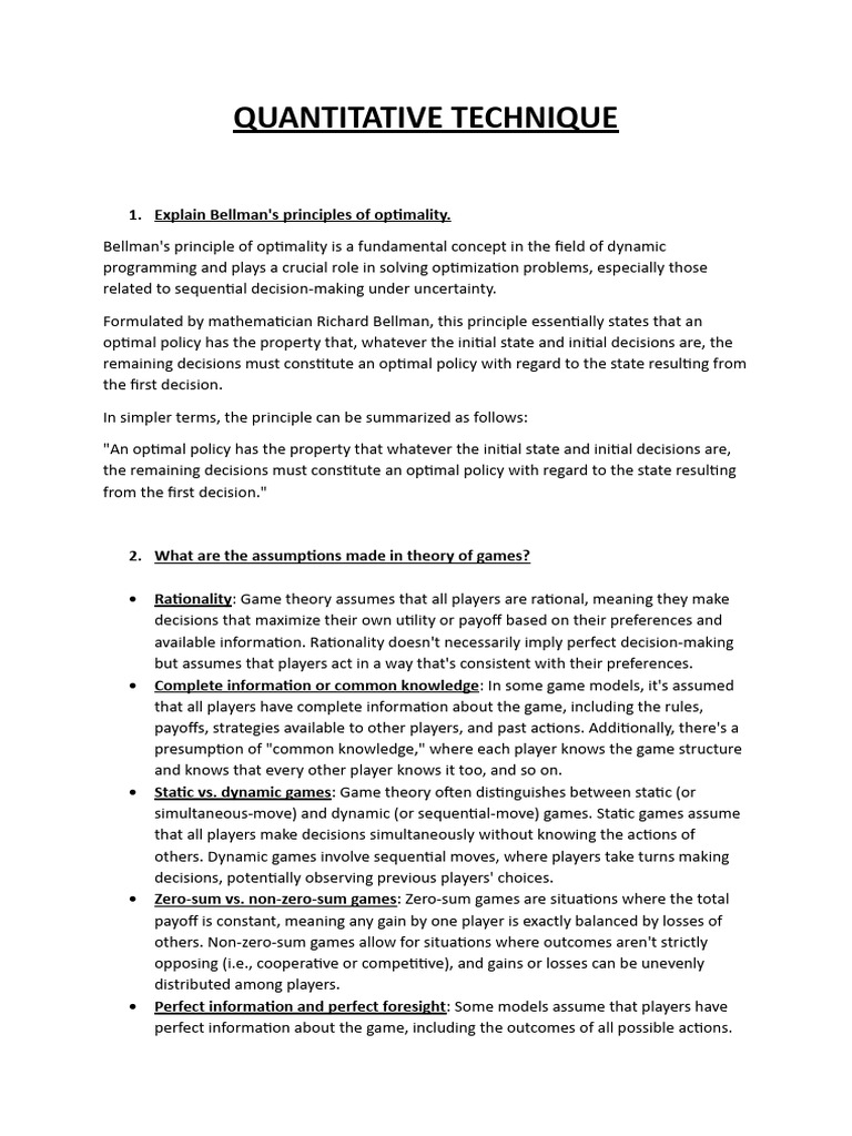 Quantitative Technique | PDF | Linear Programming | Mathematical ...