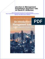 Textbook Ebook An Introduction To Management Science Quantitative Approach 15Th Edition David R Anderson All Chapter PDF