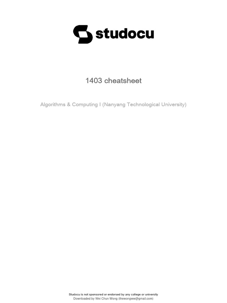 1403 Cheatsheet | PDF