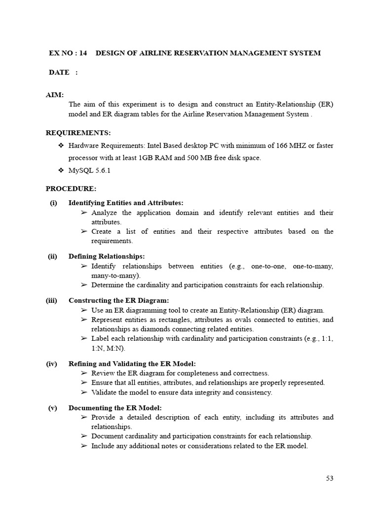Airline Reservation System ER Design | PDF | Sql | Databases
