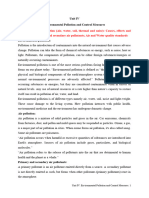 Unit IV Environmental Pollution and Control Measures