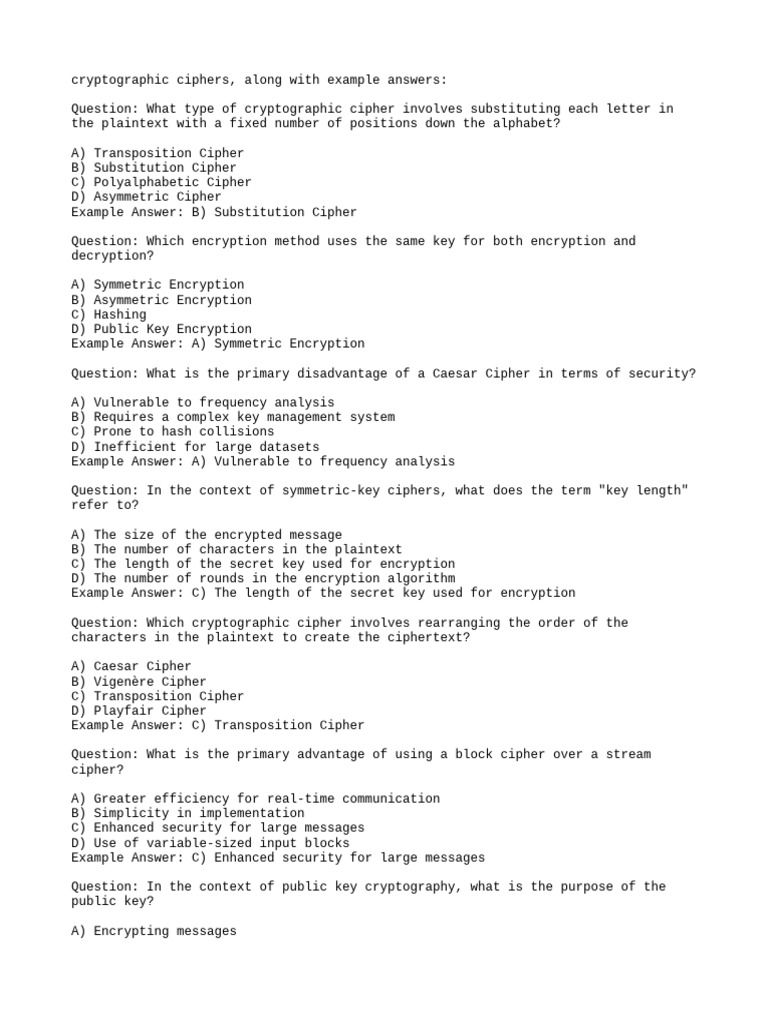 Understanding Cryptographic Ciphers | PDF | Cryptography | Authentication