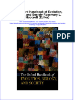 Textbook Ebook The Oxford Handbook of Evolution Biology and Society Rosemary L Hopcroft Editor All Chapter PDF
