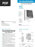 Vicks Humidifier V745a Manual